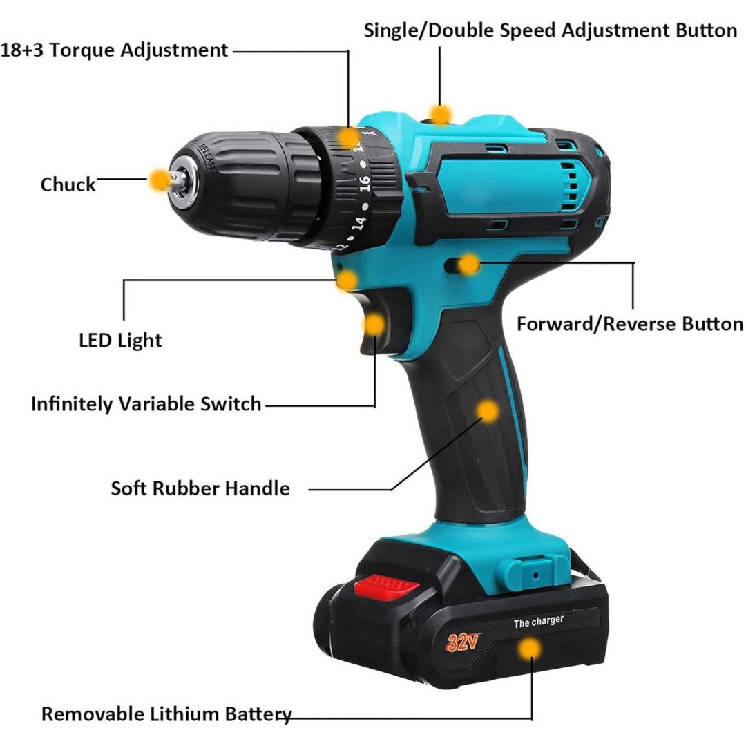 PowerDrill Pro™ - Taladro Inalámbrico