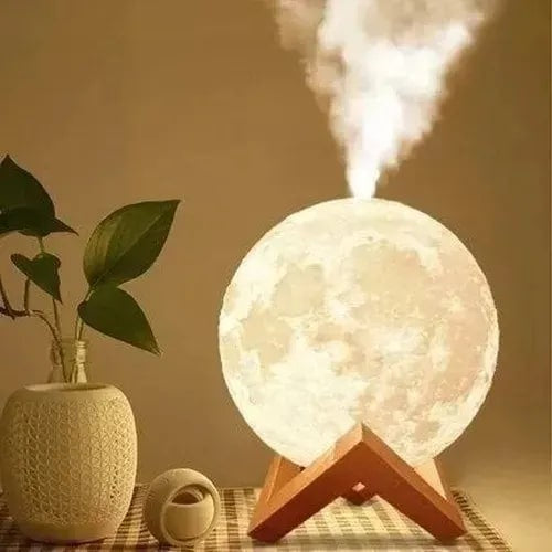 LunaLuxe Fragrance Illuminator® - Humidificador y Lámpara Lunar más Una Esencia GRÁTIS