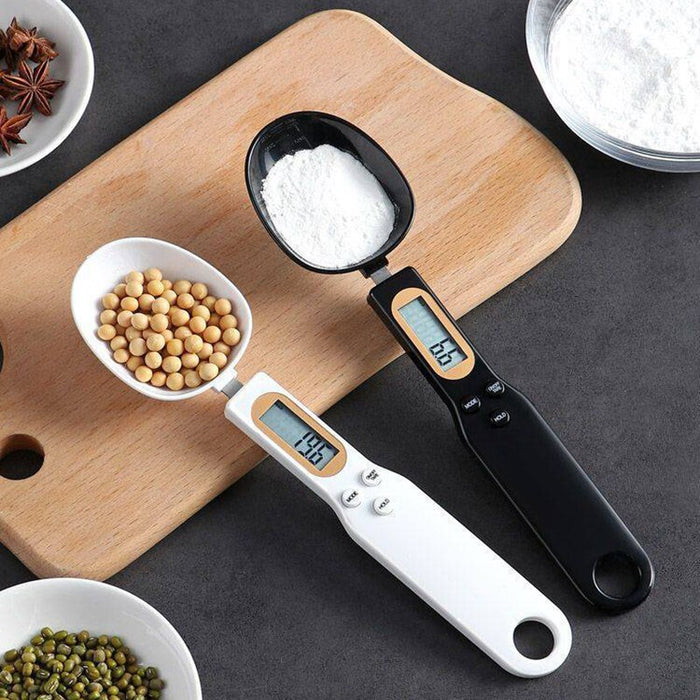 Báscula de comida de cuchara medidora de cocina Digital Multifunción  Digital Spoon Scale, peso de 0.1 gramos a 500 gramos Unidad de soporte G /  oz / gn / ct con 2 Aaa B